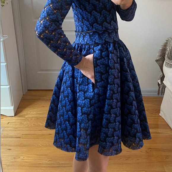Dark blue long sleeve cocktail dress, size 1, Maje - Picture 14 of 15